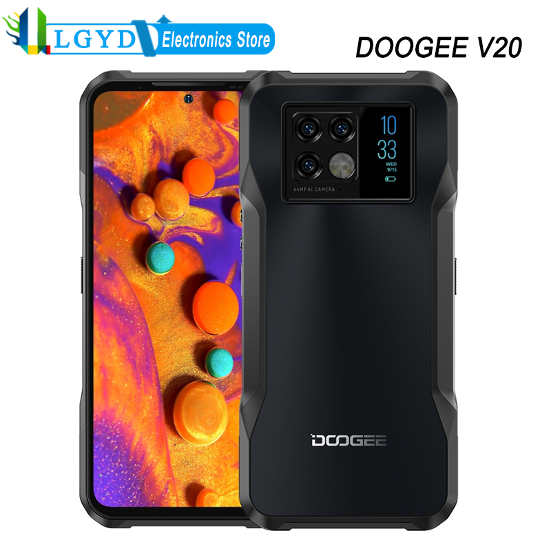 DOOGEE V20 듀얼 5G 견고한 전화 8GB RAM 256GB ROM IP68/IP69K 방수 안드로이드 11.0 치수 700 옥타 코어 최대 2.2GHz NFC
